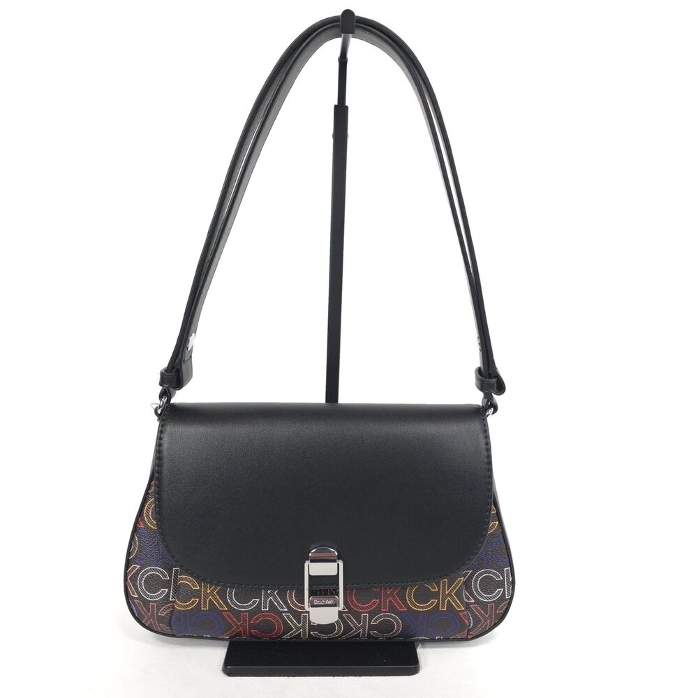 CALVIN KLEIN Women’s New Shoulder Bag Brown Black CK Logo Multicolor H6DZJVI4 - Picture 9 of 9